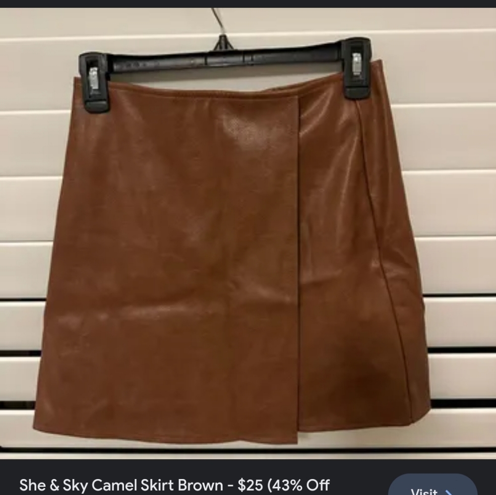 soft brown leather skirt